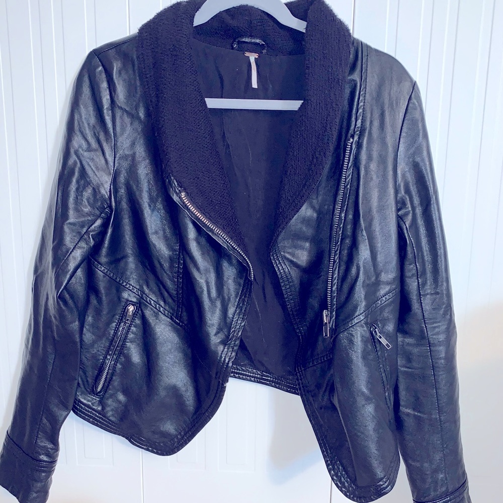 Free People faux leather Moto jacket